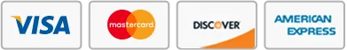 Accepted payment cards: Visa, Mastercard, Discover, American Express